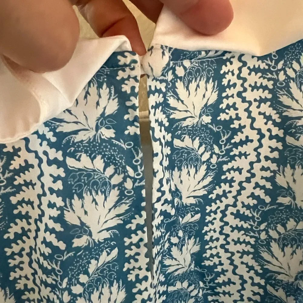 Hill House The Tiny Lottie Dress Blue Linear Floral